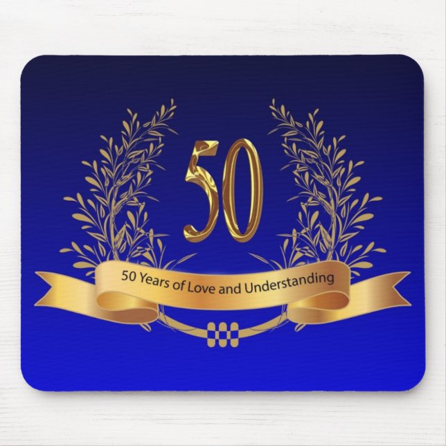 Elegant 50th Wedding Anniversary Gifts Mouse Pad (Front)