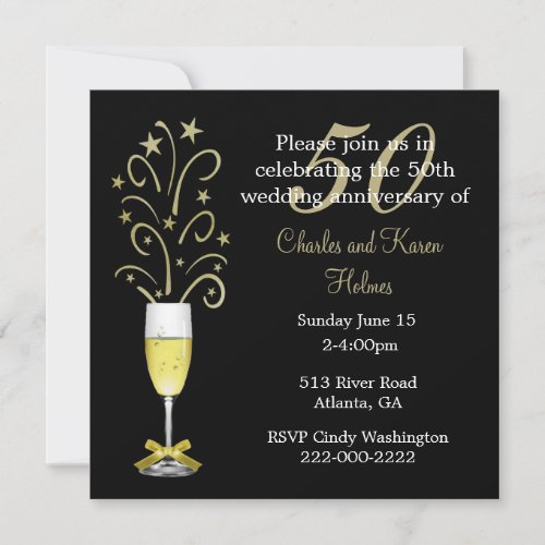 Elegant 50th Wedding Anniversary Invitation