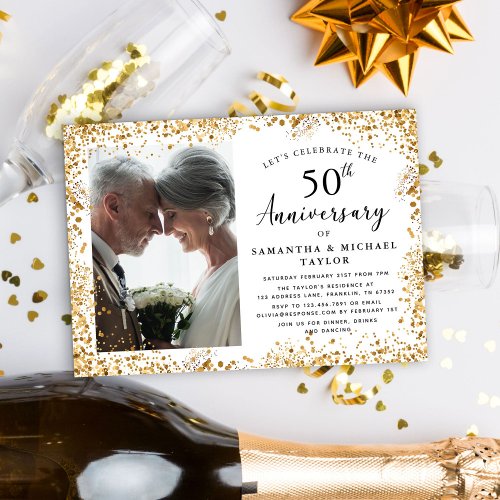 Elegant 50th Wedding Anniversary Invitation