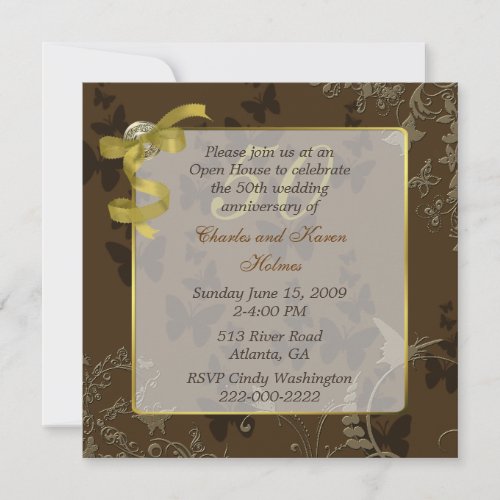 Elegant 50th Wedding Anniversary Invitation