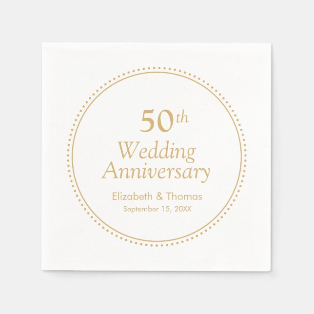 Elegant 50th Wedding Anniversary Napkins (Front)