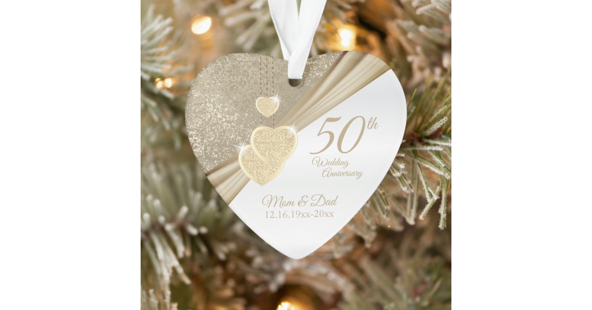 Elegant 50th Wedding Anniversary Ornament Zazzle