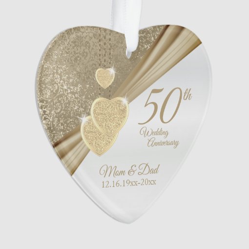 Elegant 50th Wedding Anniversary Ornament | Zazzle