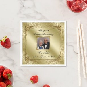 Elegant 50th Wedding Anniversary Paper Napkin