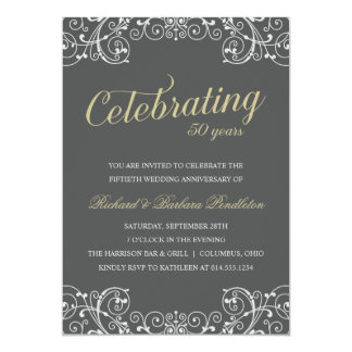 Elegant 50th Wedding Anniversary Party Invitation