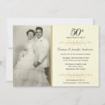 Elegant 50th Wedding Anniversary Photo Invitation at Zazzle
