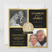 Elegant 50th Wedding Anniversary Photo Invitations (Front)