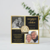 Elegant 50th Wedding Anniversary Photo Invitations (Standing Front)