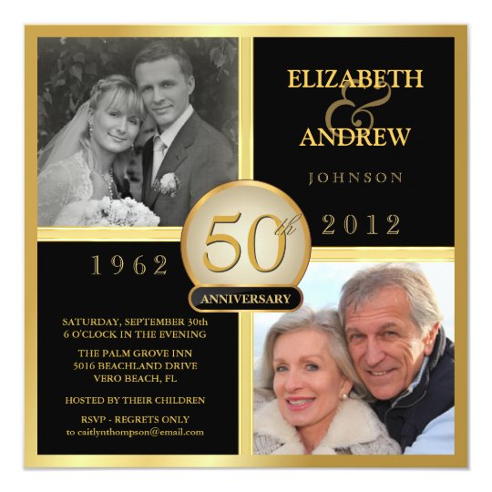 50Th Anniversary Photo Invitation Cards 5