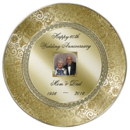 Elegant 50th Wedding Anniversary Photo Plate