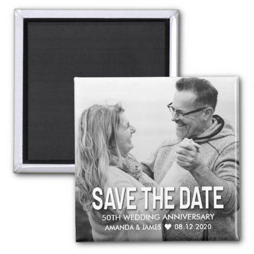 Elegant 50th Wedding Anniversary Save The Date Magnet