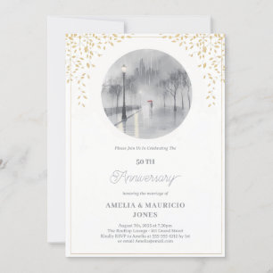 Elegant 50th WeddingbAnniversary Invitation
