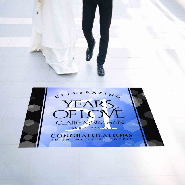Elegant 51st Sapphire Wedding Anniversary Floor Decals (Wedding)