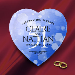 Elegant 51st Sapphire Wedding Anniversary Paperweight