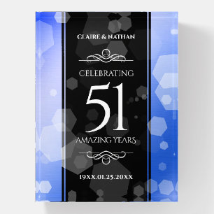 Elegant 51st Sapphire Wedding Anniversary Paperweight
