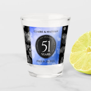 Elegant 51st Sapphire Wedding Anniversary Shot Glass