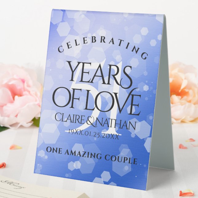 Elegant 51st Sapphire Wedding Anniversary Table Tent (In SItu (Wedding))