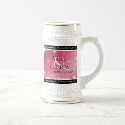 Elegant 52nd Star Ruby Wedding Anniversary Beer Stein