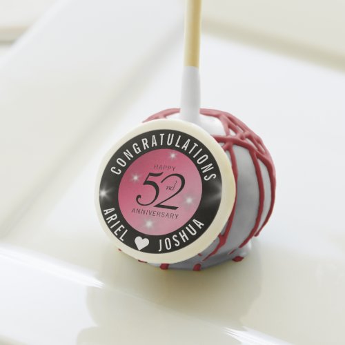 Elegant 52nd Star Ruby Wedding Anniversary Cake Pops