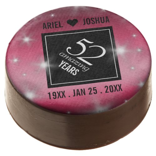 Elegant 52nd Star Ruby Wedding Anniversary Chocolate Covered Oreo