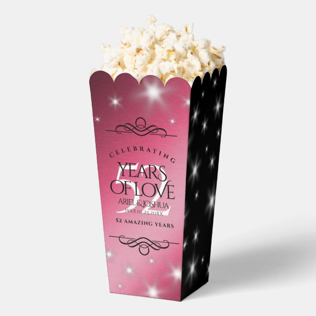 Elegant 52nd Star Ruby Wedding Anniversary Favor Boxes (Popped)