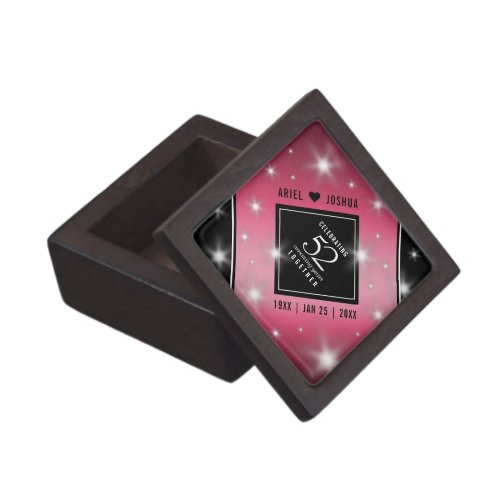 Elegant 52nd Star Ruby Wedding Anniversary Gift Box