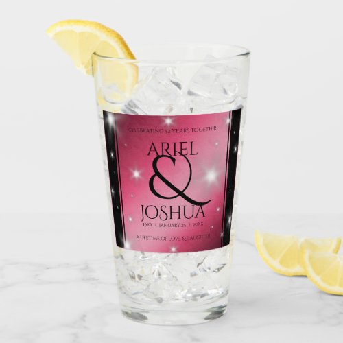 Elegant 52nd Star Ruby Wedding Anniversary Glass