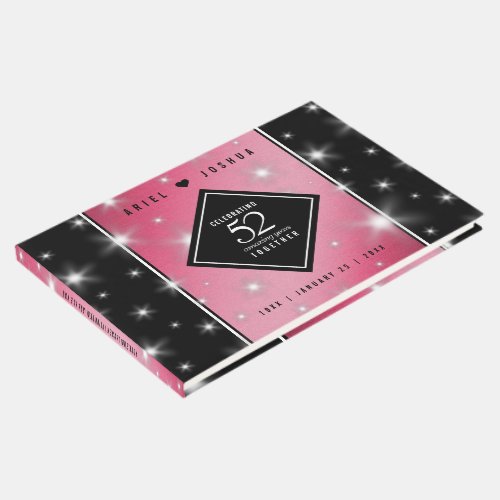 Elegant 52nd Star Ruby Wedding Anniversary Guest Book