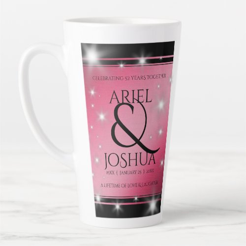 Elegant 52nd Star Ruby Wedding Anniversary Latte Mug