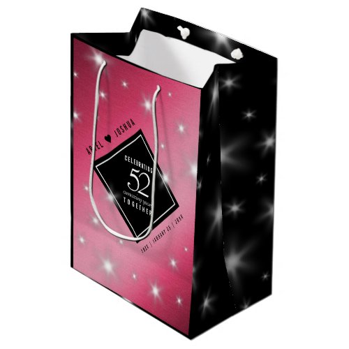 Elegant 52nd Star Ruby Wedding Anniversary Medium Gift Bag