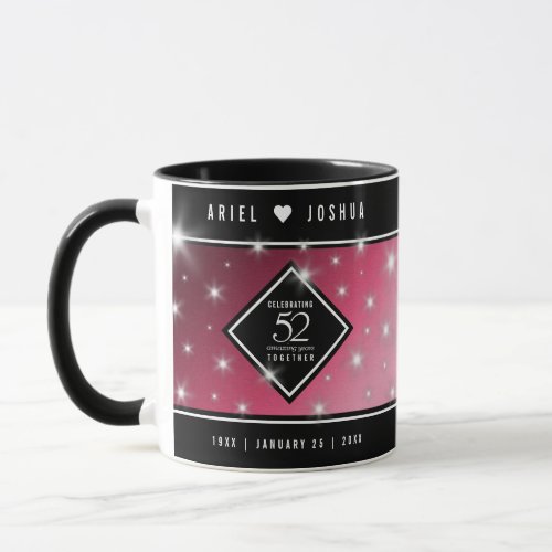 Elegant 52nd Star Ruby Wedding Anniversary Mug