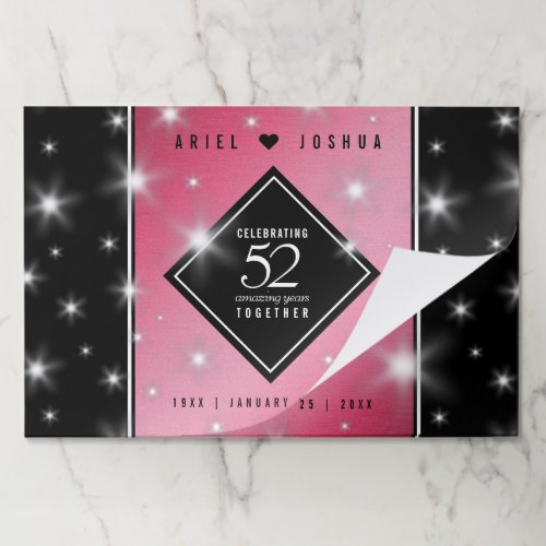 Elegant 52nd Star Ruby Wedding Anniversary Paper Pad