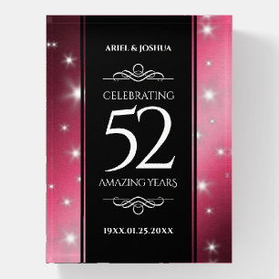 Elegant 52nd Star Ruby Wedding Anniversary Paperweight