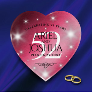 Elegant 52nd Star Ruby Wedding Anniversary Paperweight