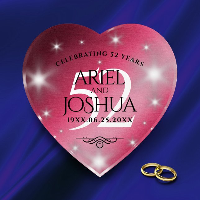Elegant 52nd Star Ruby Wedding Anniversary Paperweight (Creator Uploaded)