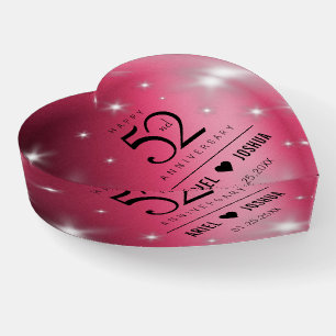 Elegant 52nd Star Ruby Wedding Anniversary Paperweight