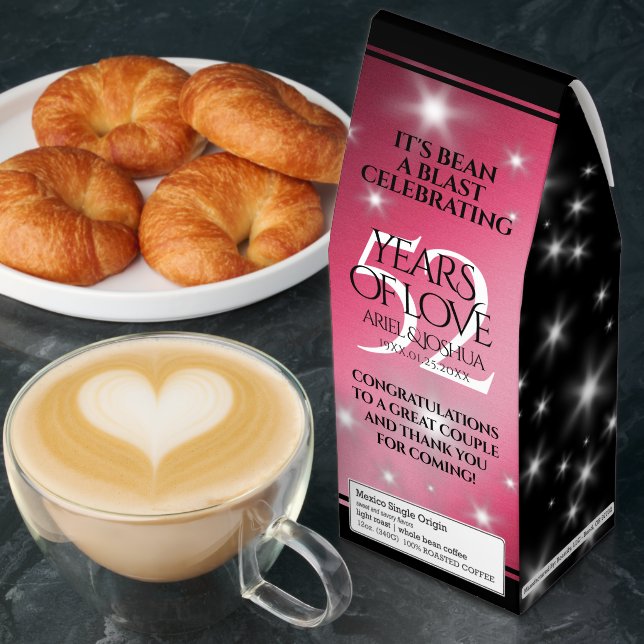 Elegant 52nd Star Ruby Wedding Anniversary Roasted Coffee (Breakfast)