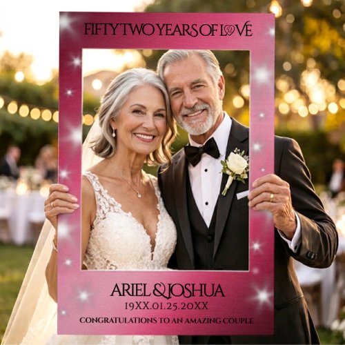 Elegant 52nd Star Ruby Wedding Anniversary Selfie Frame