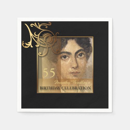 Elegant 55th Birthday Photo Paper Napkins