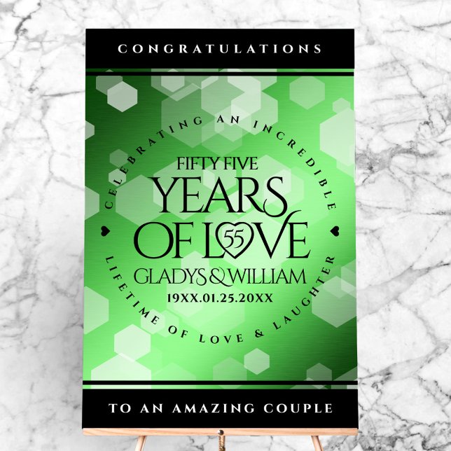 Elegant 55th Emerald Wedding Anniversary Acrylic Sign (Elegant 55th Emerald Wedding Anniversary Acrylic Sign Cover Photo)