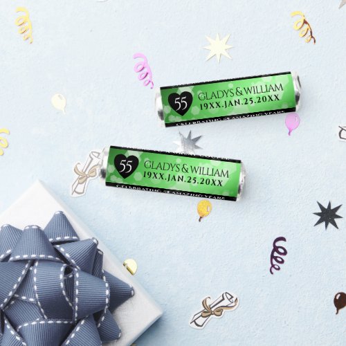 Elegant 55th Emerald Wedding Anniversary Breath Savers Mints