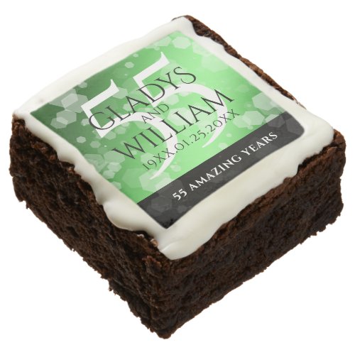 Elegant 55th Emerald Wedding Anniversary Brownie