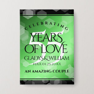 Elegant 55th Emerald Wedding Anniversary Button