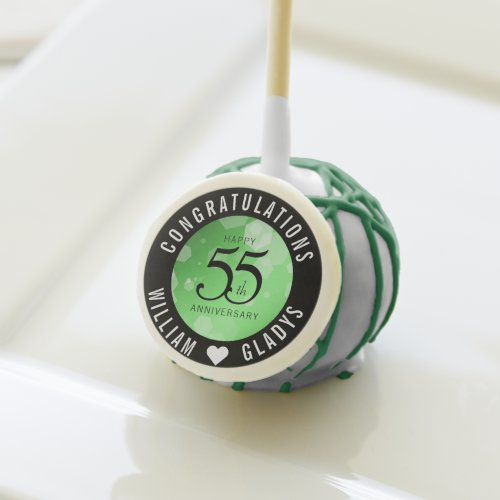 Elegant 55th Emerald Wedding Anniversary Cake Pops