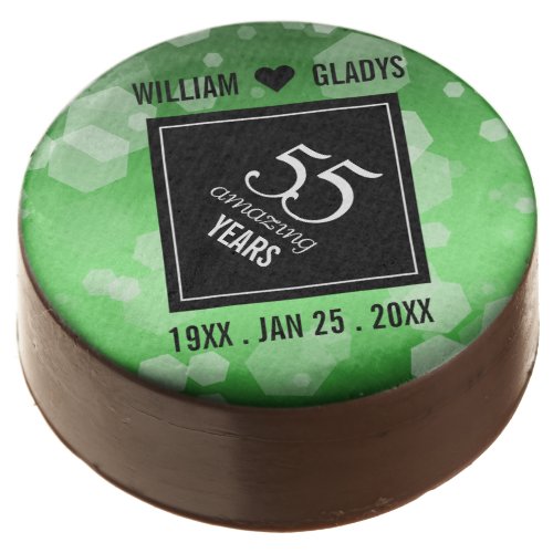 Elegant 55th Emerald Wedding Anniversary Chocolate Covered Oreo