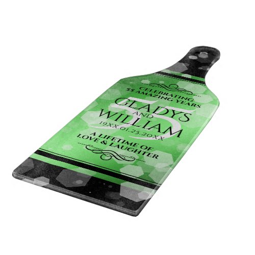 Elegant 55th Emerald Wedding Anniversary Cutting Board