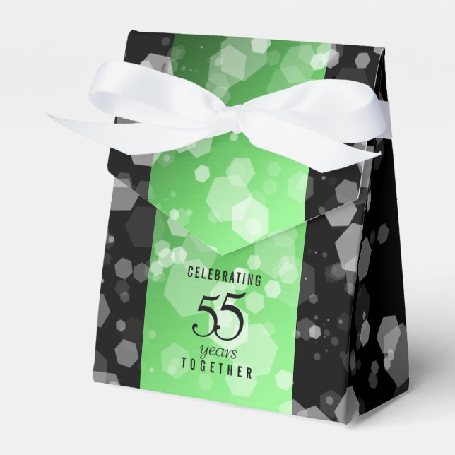 Elegant 55th Emerald Wedding Anniversary Favor Boxes (Front Side)