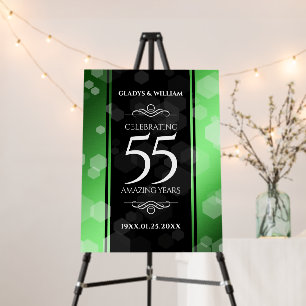 Elegant 55th Emerald Wedding Anniversary Foam Board