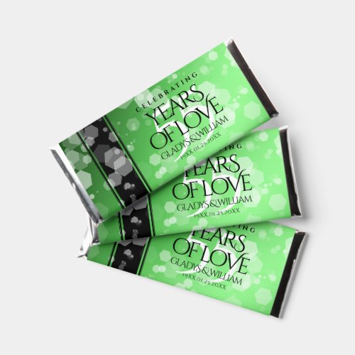 Elegant 55th Emerald Wedding Anniversary Hershey Bar Favors