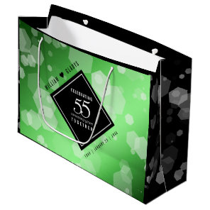 Elegant 55th Emerald Wedding Anniversary Large Gift Bag